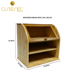 CUI WDN BREAD BOX 3 IN 1 W/LID 15x10x15 INCH CHI