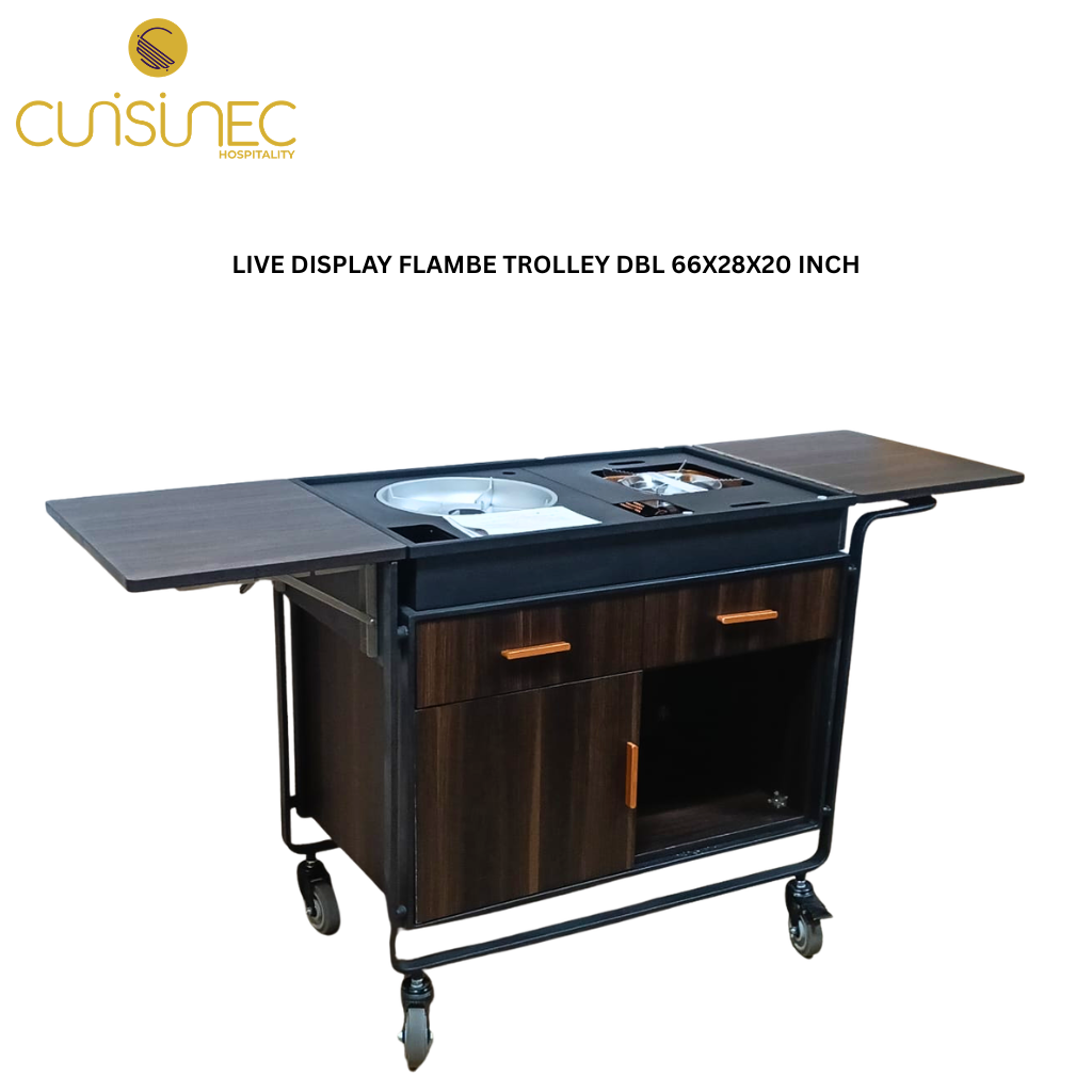 CUI LIVE DISPLAY FLAMBE TROLLEY DBL 66X28X20INCH CHI