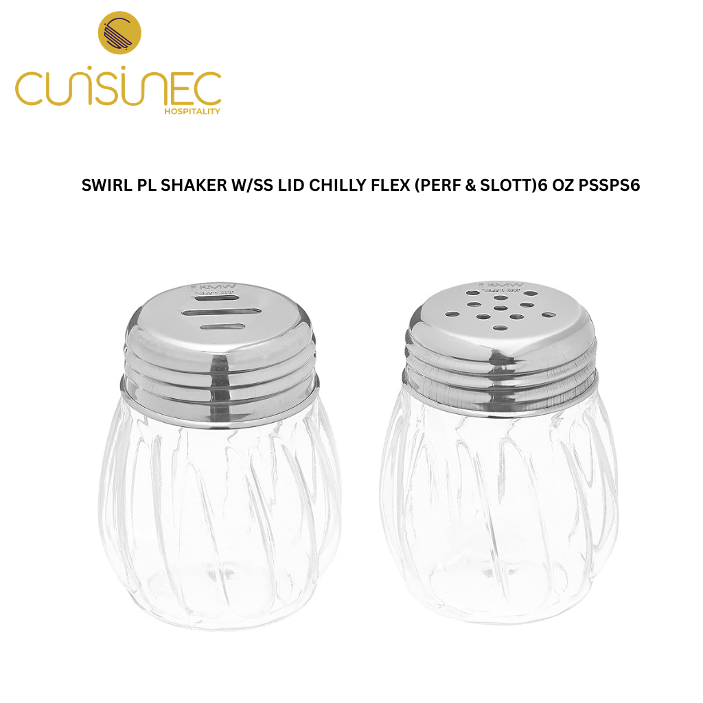 CUI SWIRL PL SHAKER W/SS LID CHILLY FLEX (PERF & SLOTT)6 OZ PSSPS6 KIN