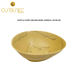 CUI ACRYLIC IVORY OBLONG BOWL SPARKLE 26*29 CM SAP