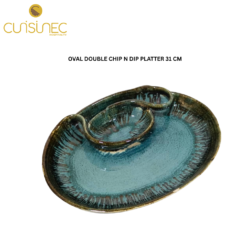 CUI OVAL DOUBLE CHIP N DIP PLATTER 31CM SHW