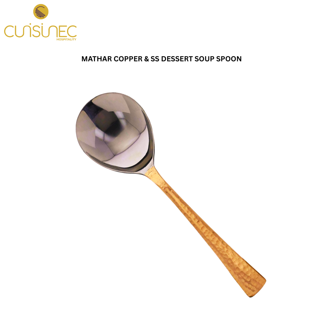 CUI MATHAR COPPER & SS DESSERT SOUP SPOON UTD