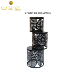 CUI 3PCS SET RND RISER LEAF BLK GIF