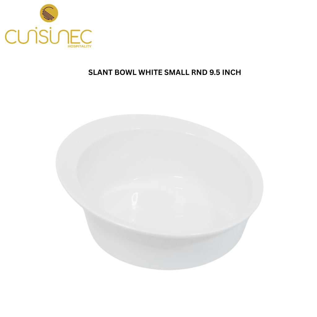 CUI SLANT BOWL WHITE SMALL RND 9.5 INCH SAP