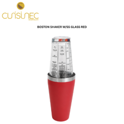 CUI BOSTON SHAKER W/SS GLASS RED BKS