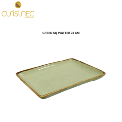 CUI GREEN SQ PLATTER 23 CM CHL