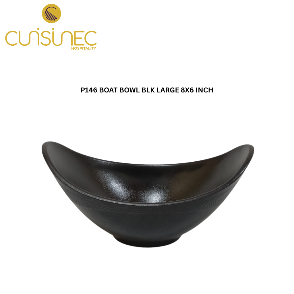 CUI P146 BOAT BOWL BLK LARGE 8X6 INCH GRP