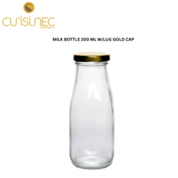 CUI MILK BOTTLE 300 ML W/LUG GOLD CAP LOC