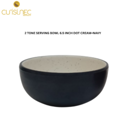 CUI 2TONE SERVING BOWL 6.5 INCH DOT CREAM+NAVY SVL
