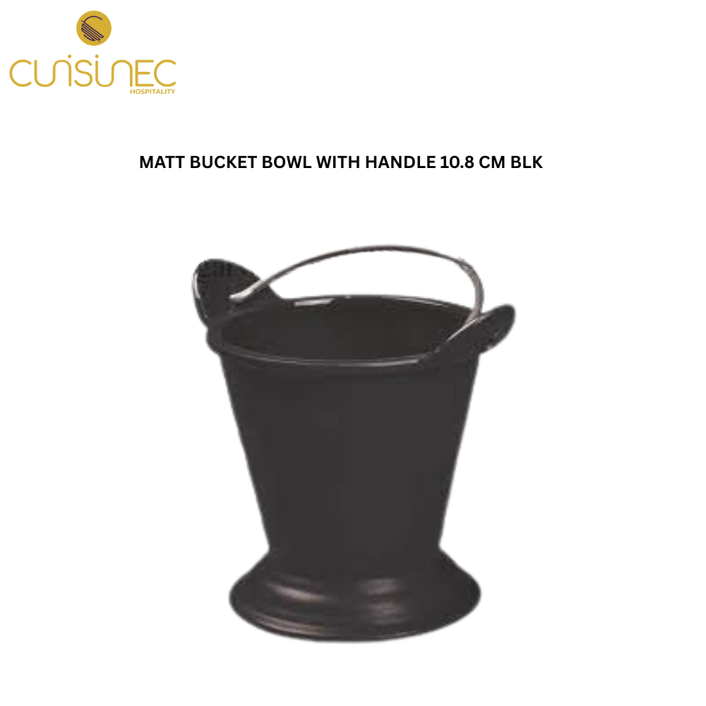 CUI MATT BUCKET BOWL WITH HANDLE 10.8 CM BLK SVL