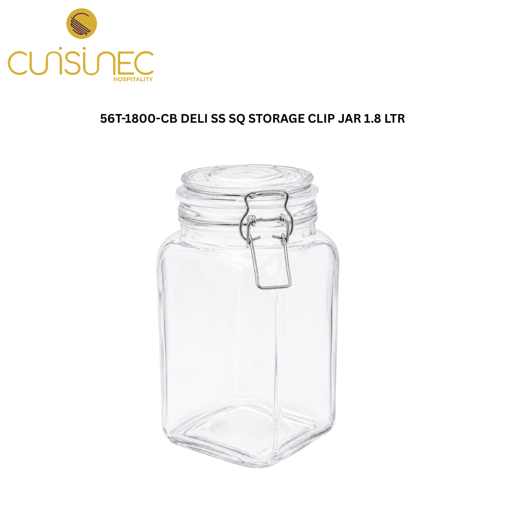 CUI 56T-1800-CB DELI SS SQ STORAGE CLIP JAR 1.8 LTR ALX
