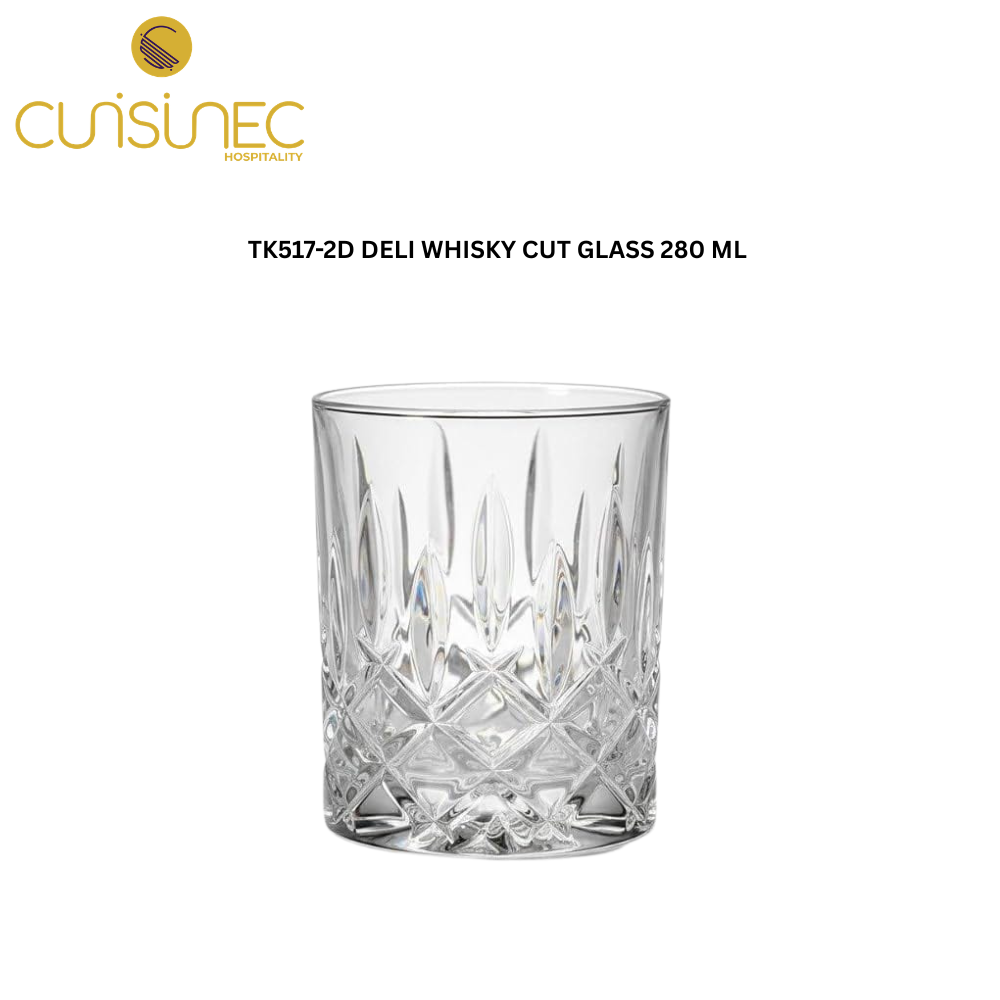 CUI TK517-2D DELI WHISKY CUT GLASS 280 ML ALX
