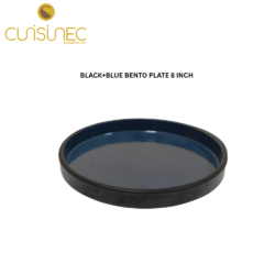 CUI BLACK+BLUE BENTO PLATE 8INCH DNT