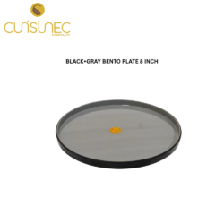 CUI BLACK+GRAY BENTO PLATE 8INCH DNT
