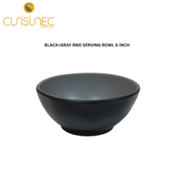 CUI BLACK+GRAY RND SERVING BOWL 6INCH DNT