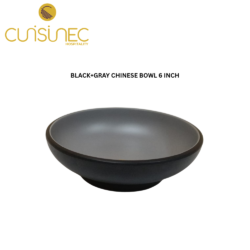 CUI BLACK+GRAY CHINESE BOWL 6INCH DNT