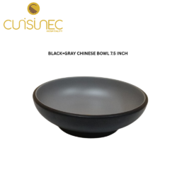 CUI BLACK+GRAY CHINESE BOWL 7.5INCH DNT