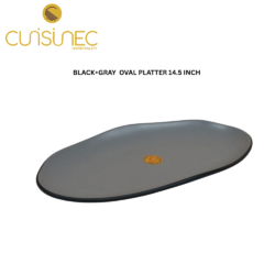 CUI BLACK+GRAY  OVAL PLATTER 14.5INCH DNT