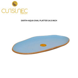CUI EARTH+AQUA OVAL PLATTER 14.5INCH DNT