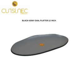 CUI BLACK+GRAY OVAL PLATTER 12INCH DNT