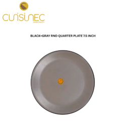 CUI BLACK+GRAY ROUND QUARTER PLATE 7.5 INCH DNT