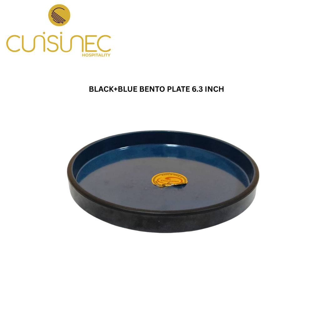 CUI BLACK+BLUE BENTO PLATE 6.3INCH DNT