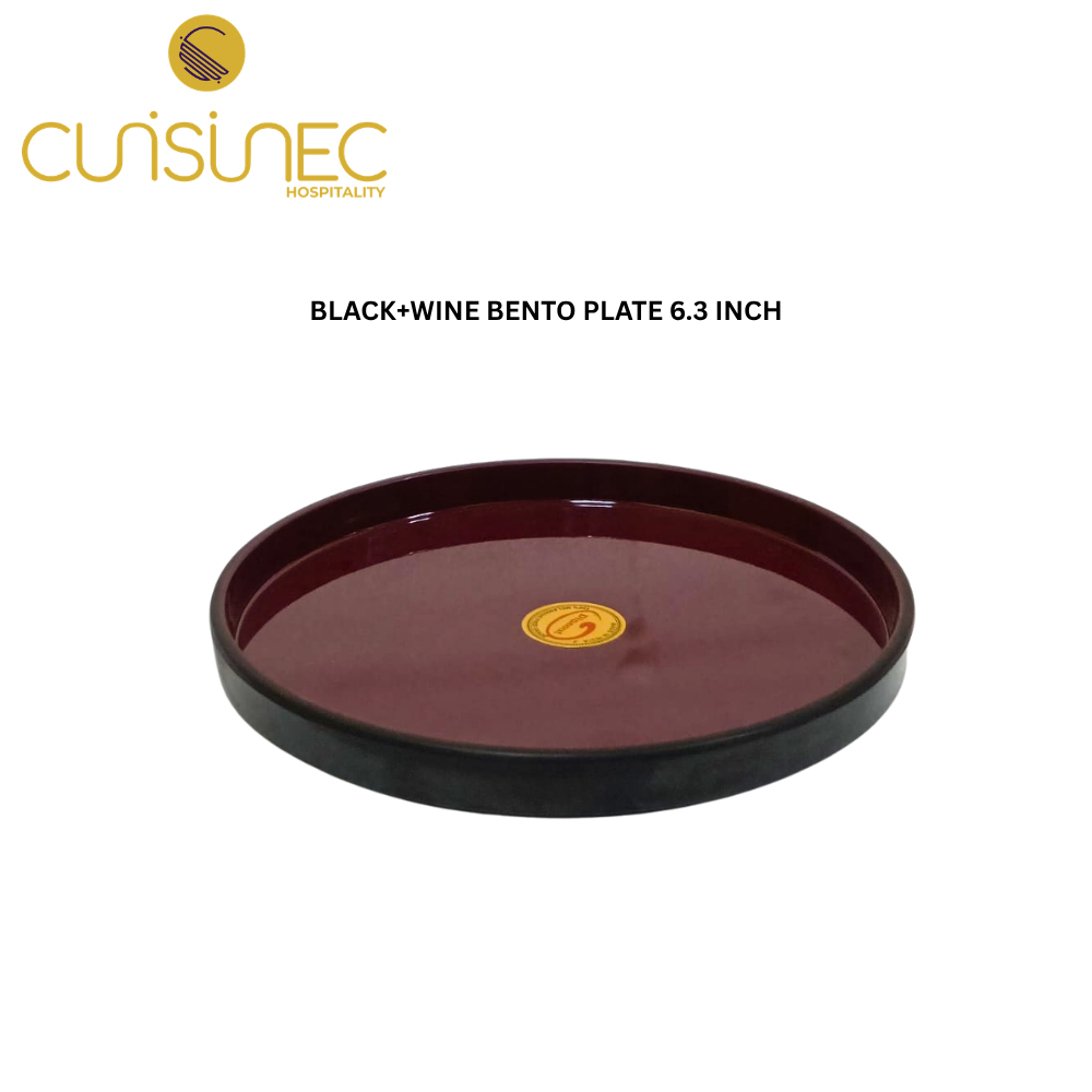 CUI BLACK+WINE BENTO PLATE 6.3 INCH DNT
