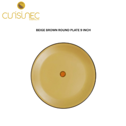 CUI BEIGE BROWN ROUND PLATE 9 INCH DNT