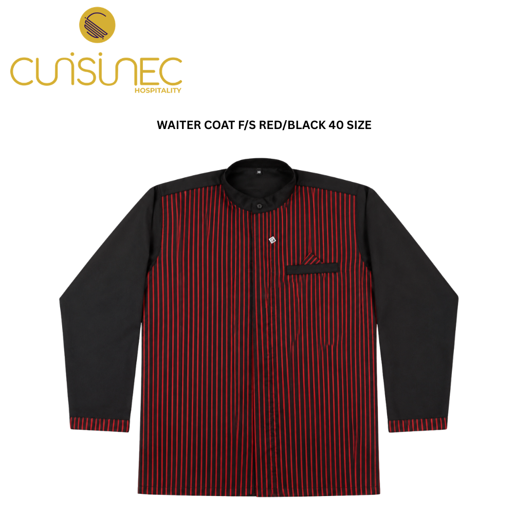 CUI WAITER COAT F/S RED/BLACK 40 SIZE CHL