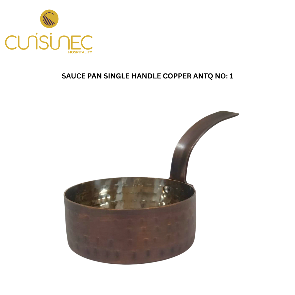 SAUCE PAN SINGLE HANDLE COPPER ANTQ NO: 1