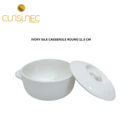 V020-L-1192 IVORY SILK CASSEROLE ROUND 11.5 CM