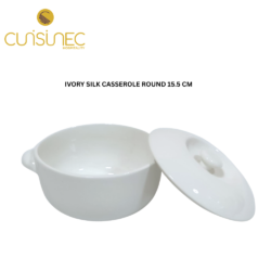 V020-L-1193 IVORY SILK CASSEROLE ROUND 15.5 CM