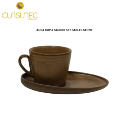 V-029-L-74-CE74-52649/50 AURA CUP & SAUCER SET SABLES STONE
