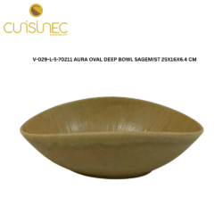 V-029-L-5-70211 AURA OVAL DEEP BOWL SAGEMIST 25X16X6.4 CM